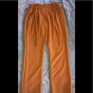 Mustard Lettuce Belted Trousers